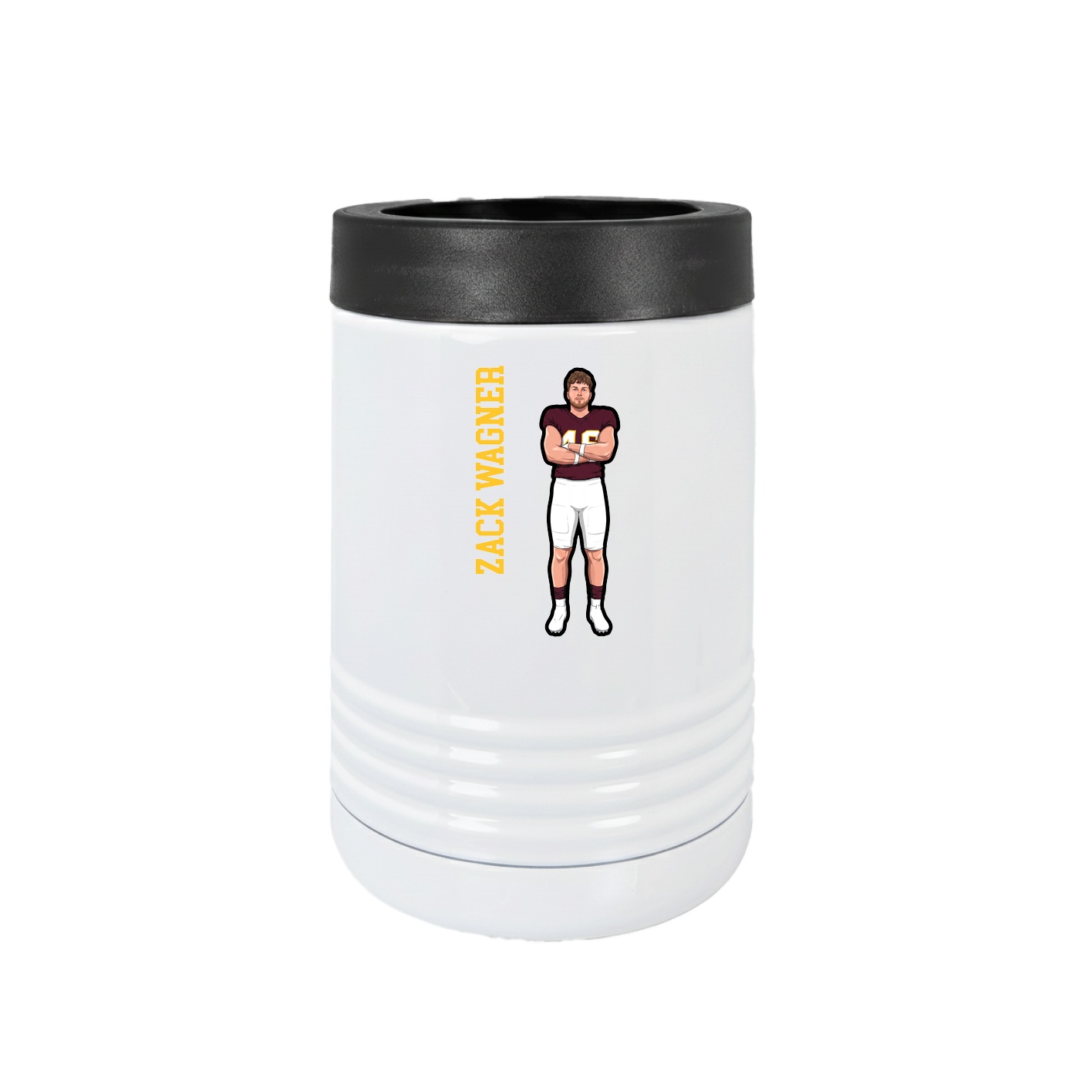 Beverage Holder — Name Vertical in White