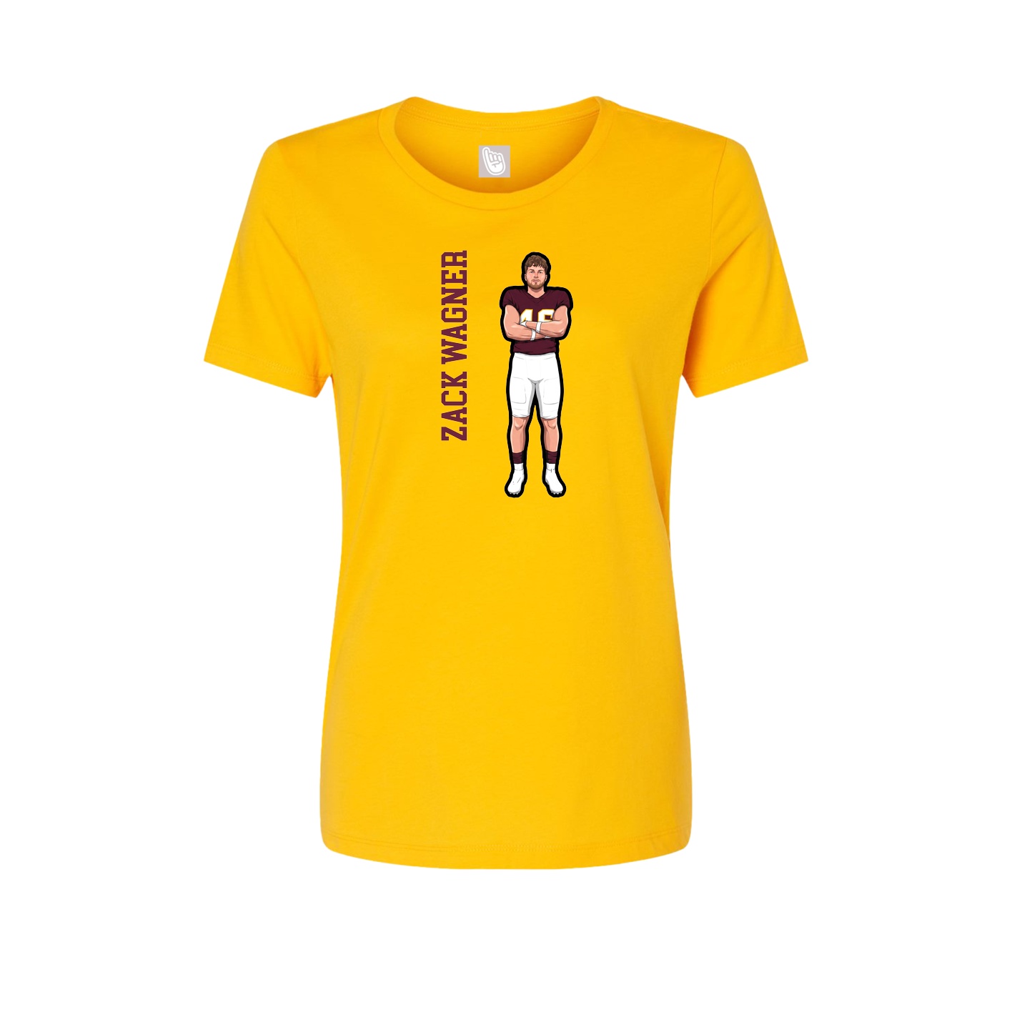Womens Tee — Name Vertical in Gold