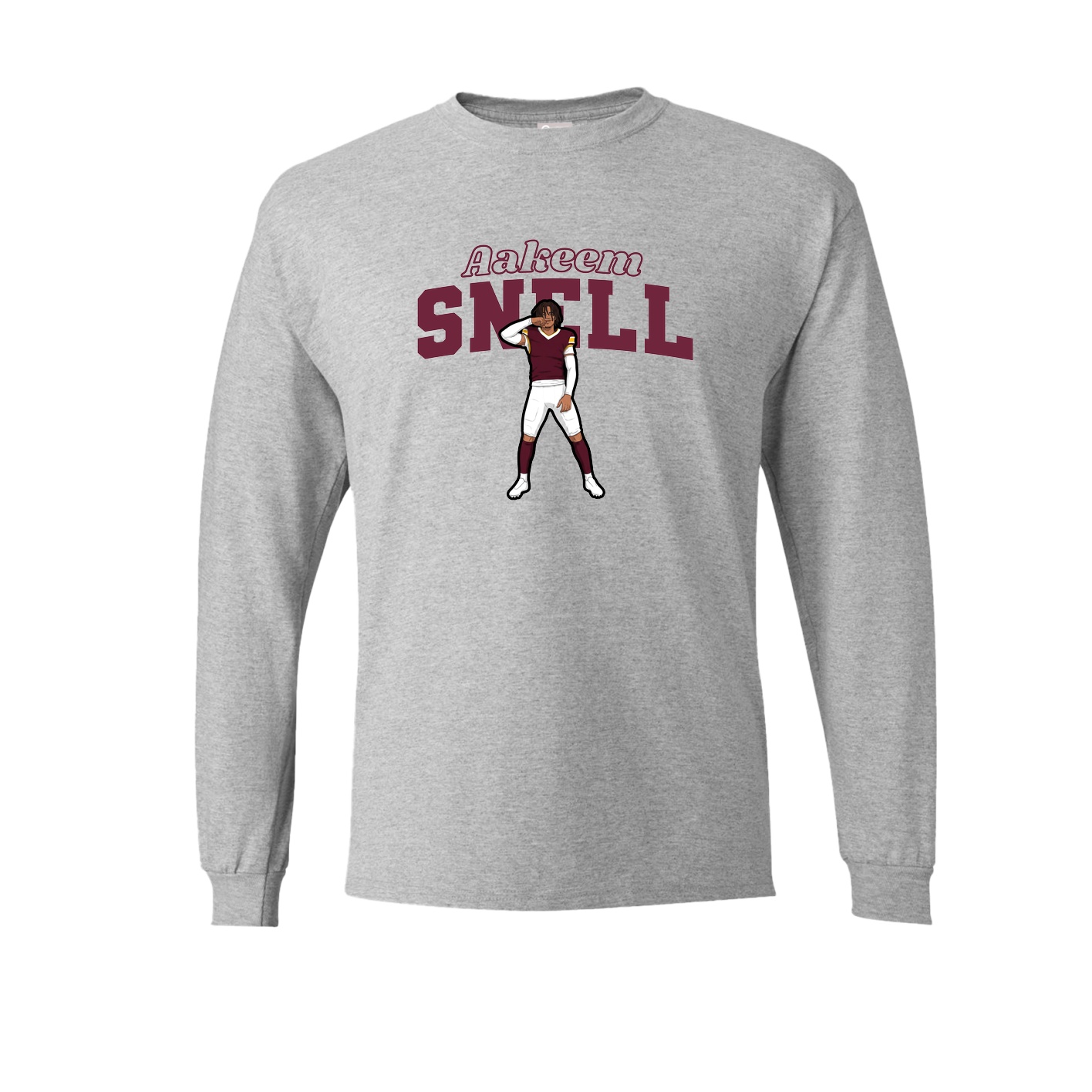 Long Sleeve Tee — Name Arch in Grey