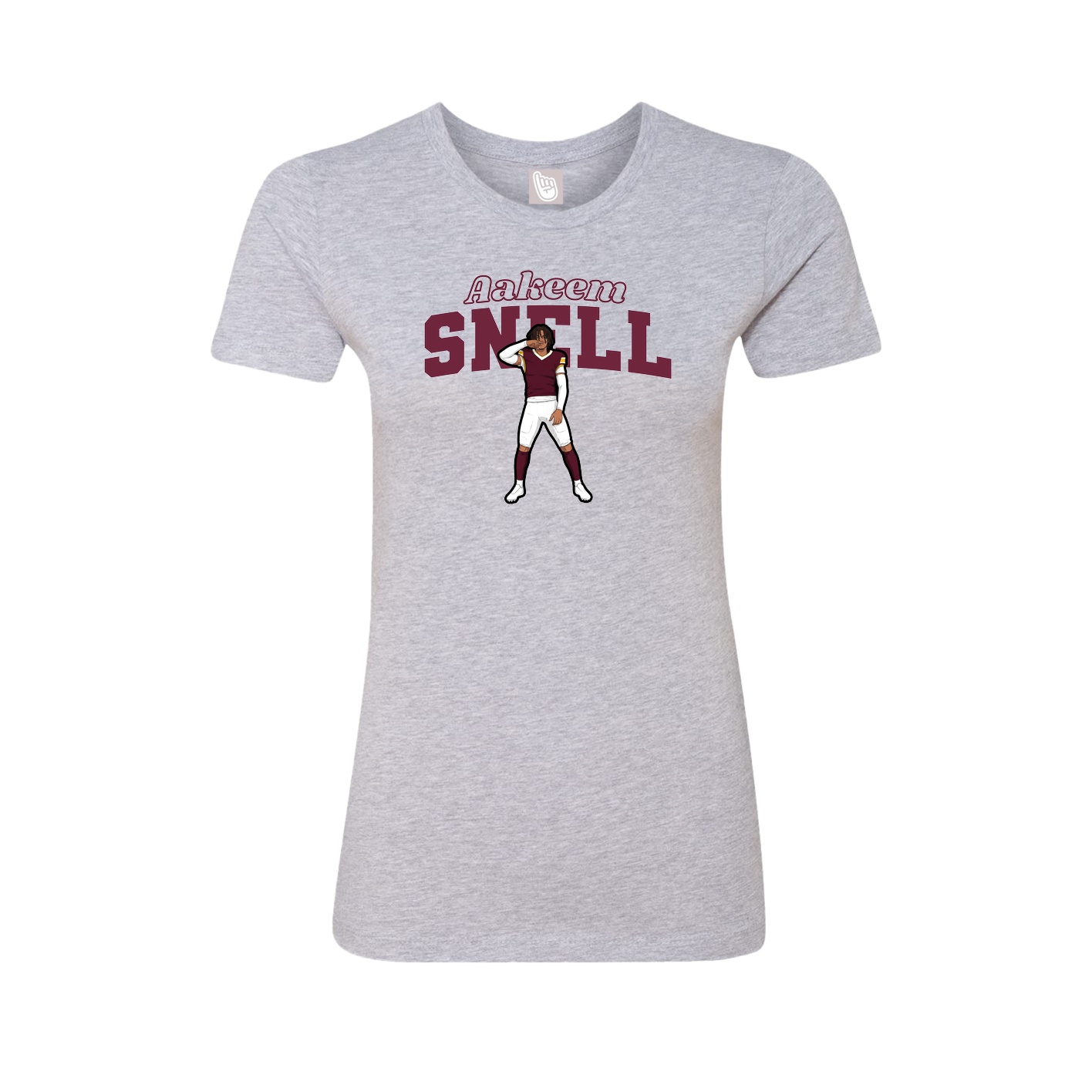 Womens Tee — Name Arch in Grey