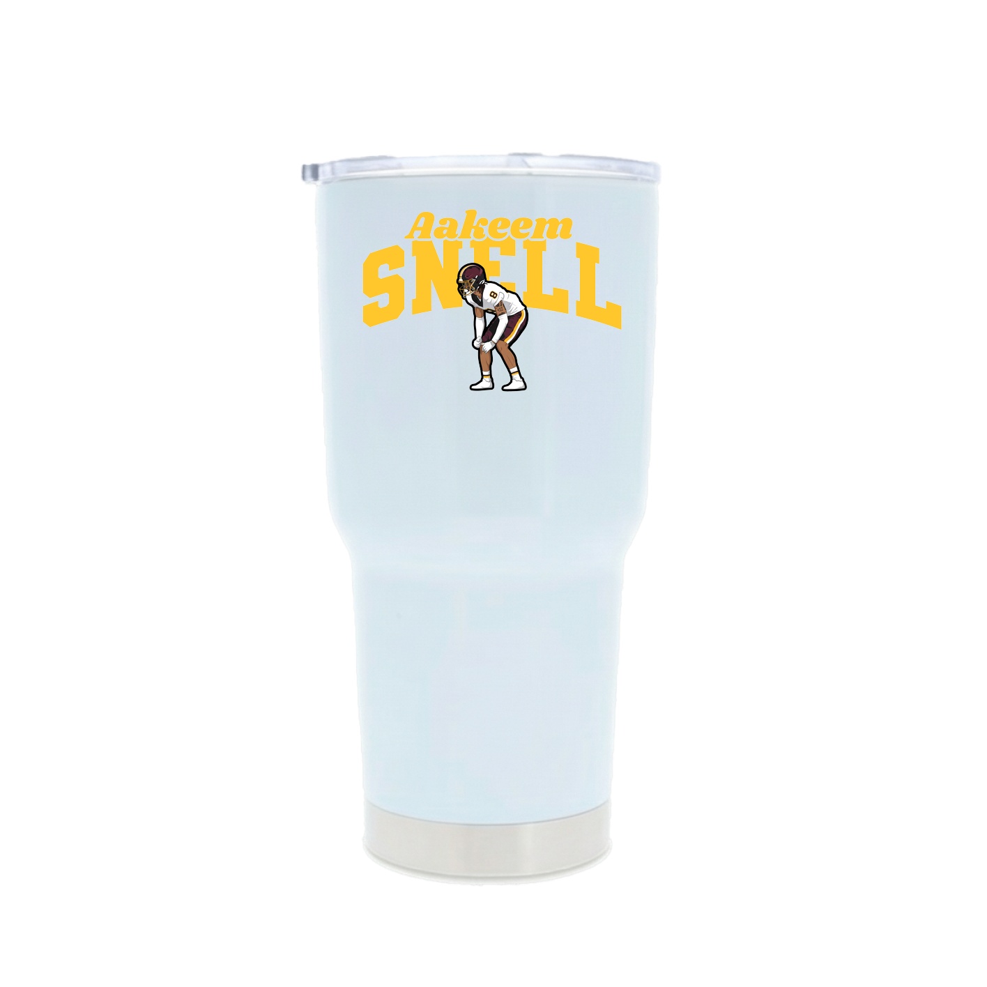 30oz Stainless Steel Tumbler — Signature Arch in White