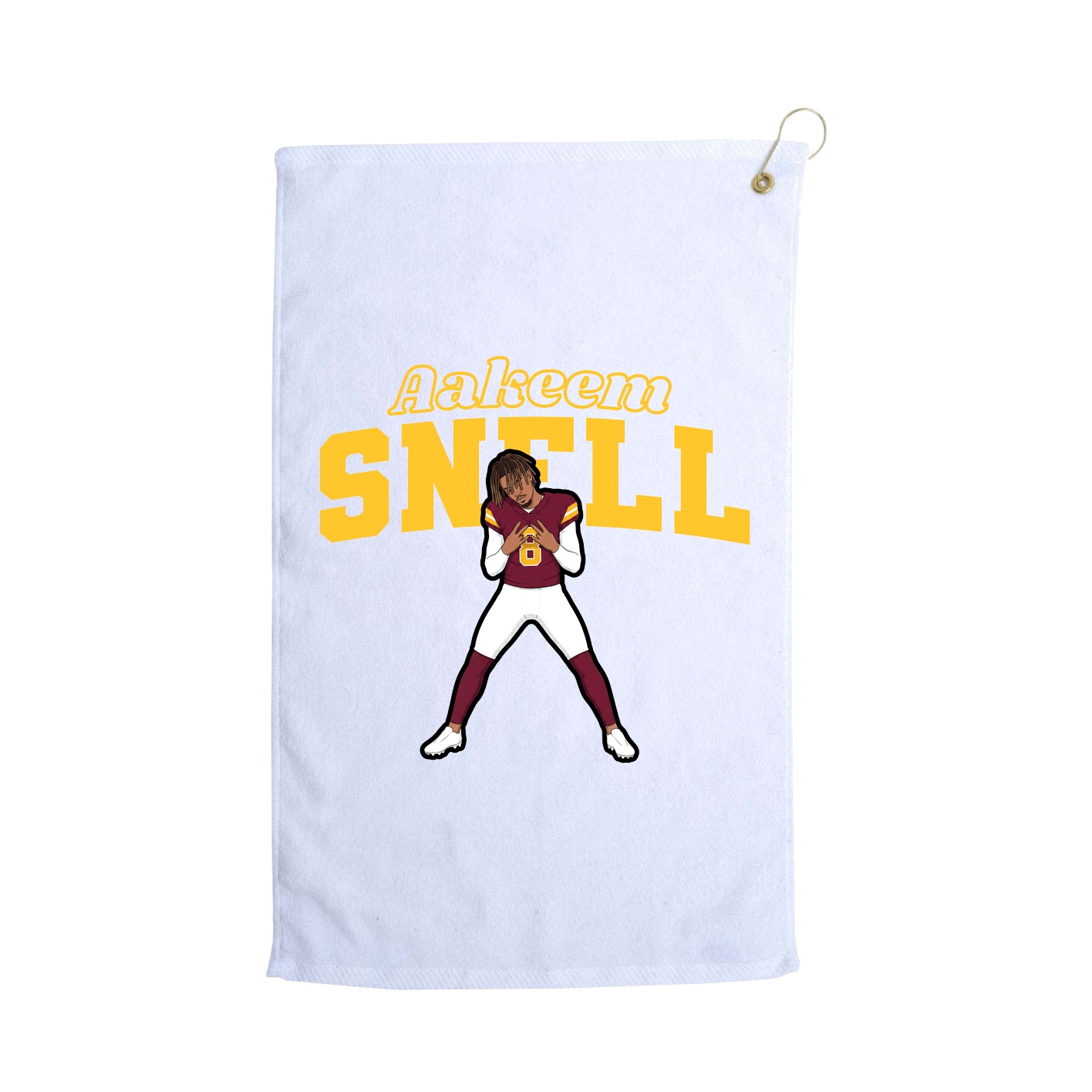 Golf Towel — Name Arch in White