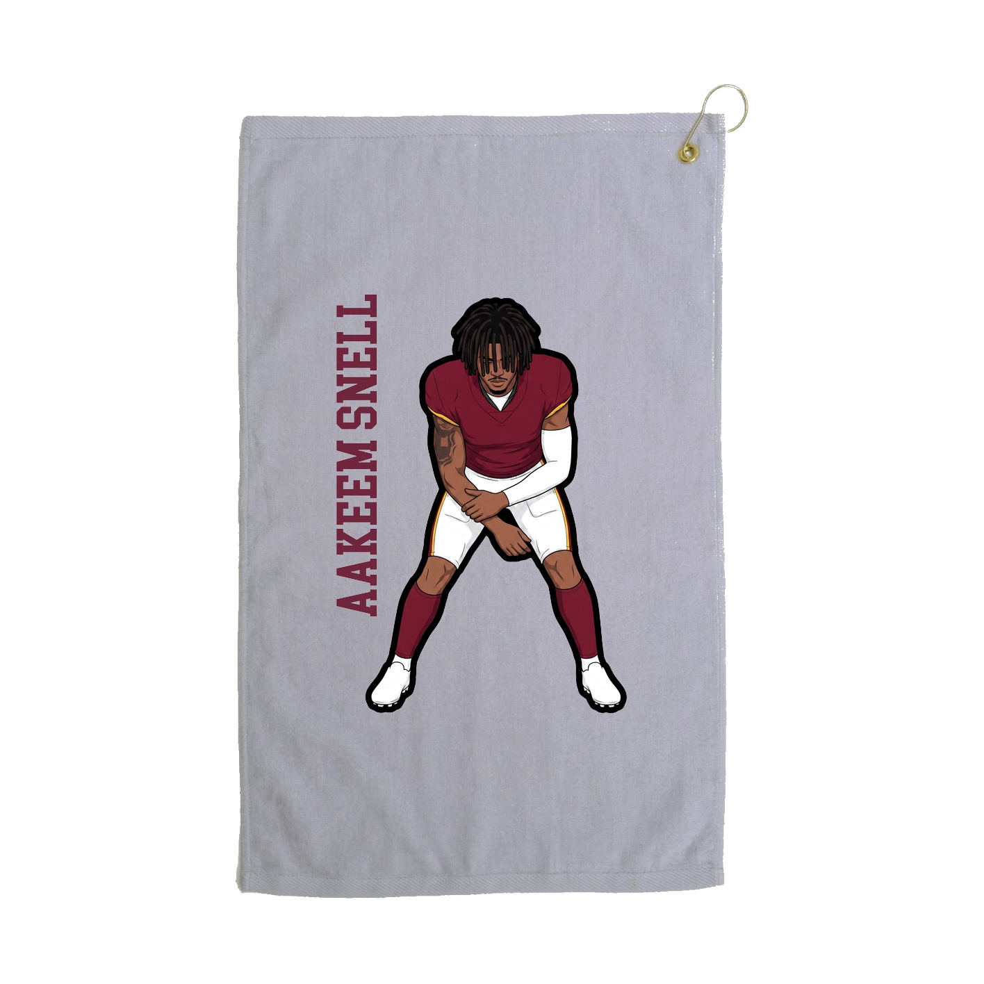 Golf Towel — Name Vertical in Grey