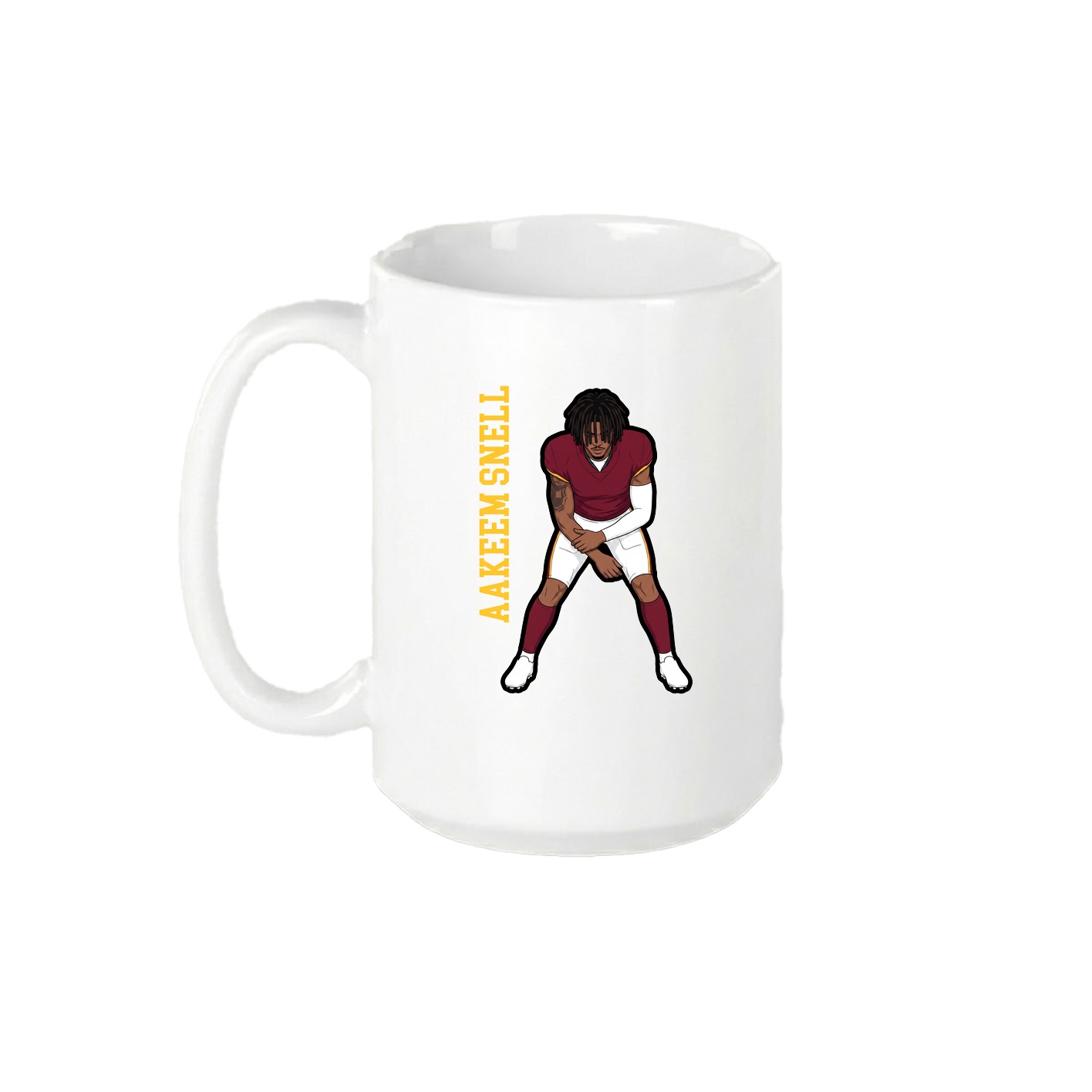 15oz Coffee Mug — Name Vertical in White