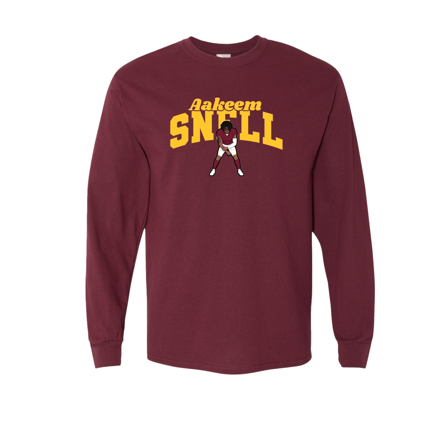 Long Sleeve Tee — Signature Arch in Maroon