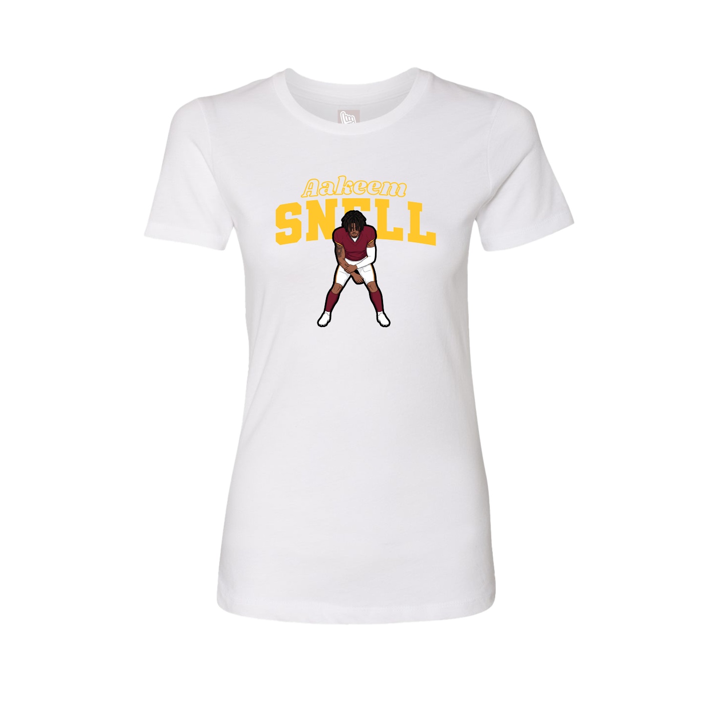 Womens Tee — Name Arch in White