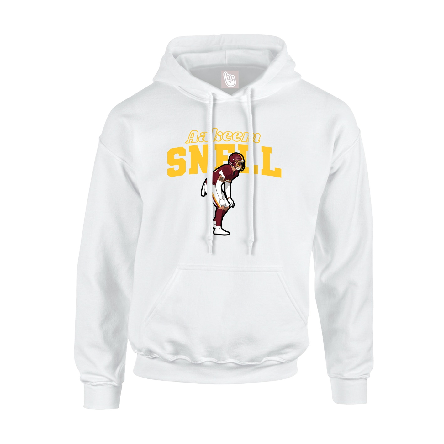 Youth Hoodie — Name Arch in White
