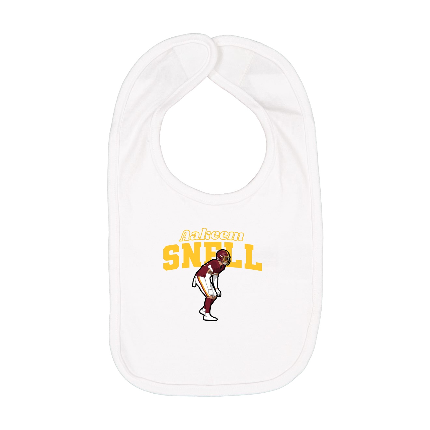 Infant Bib — Name Arch in White