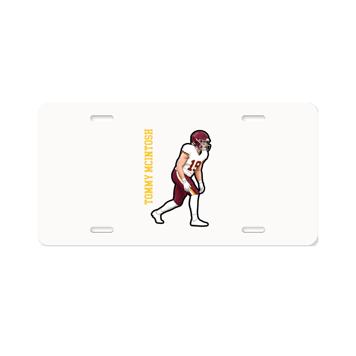 License Plate — Name Vertical in Classic