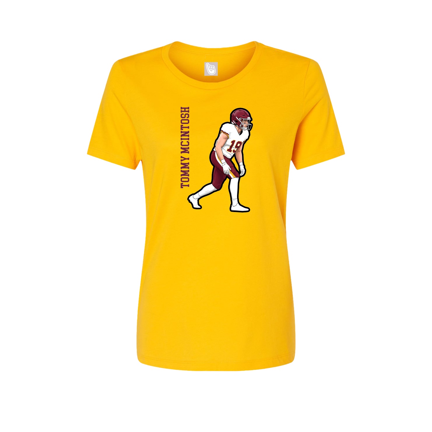 Fitted Women's Tee — Name Vertical in Gold
