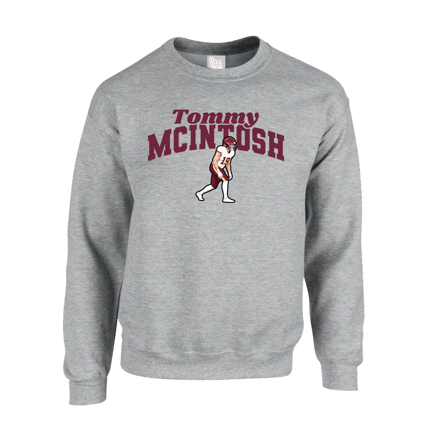 Fleece Crew — Signature Arch in Grey