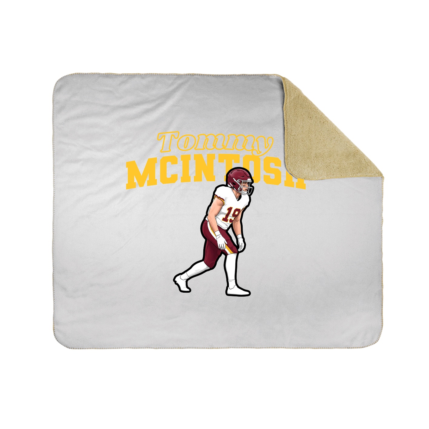 Throw Blanket — Name Arch in White