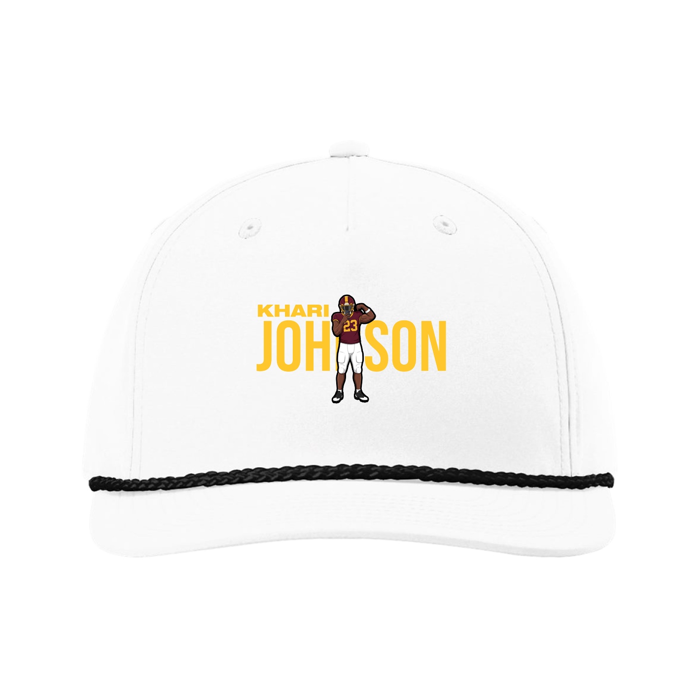 Five-Panel Classic Rope Cap — Player Name in White