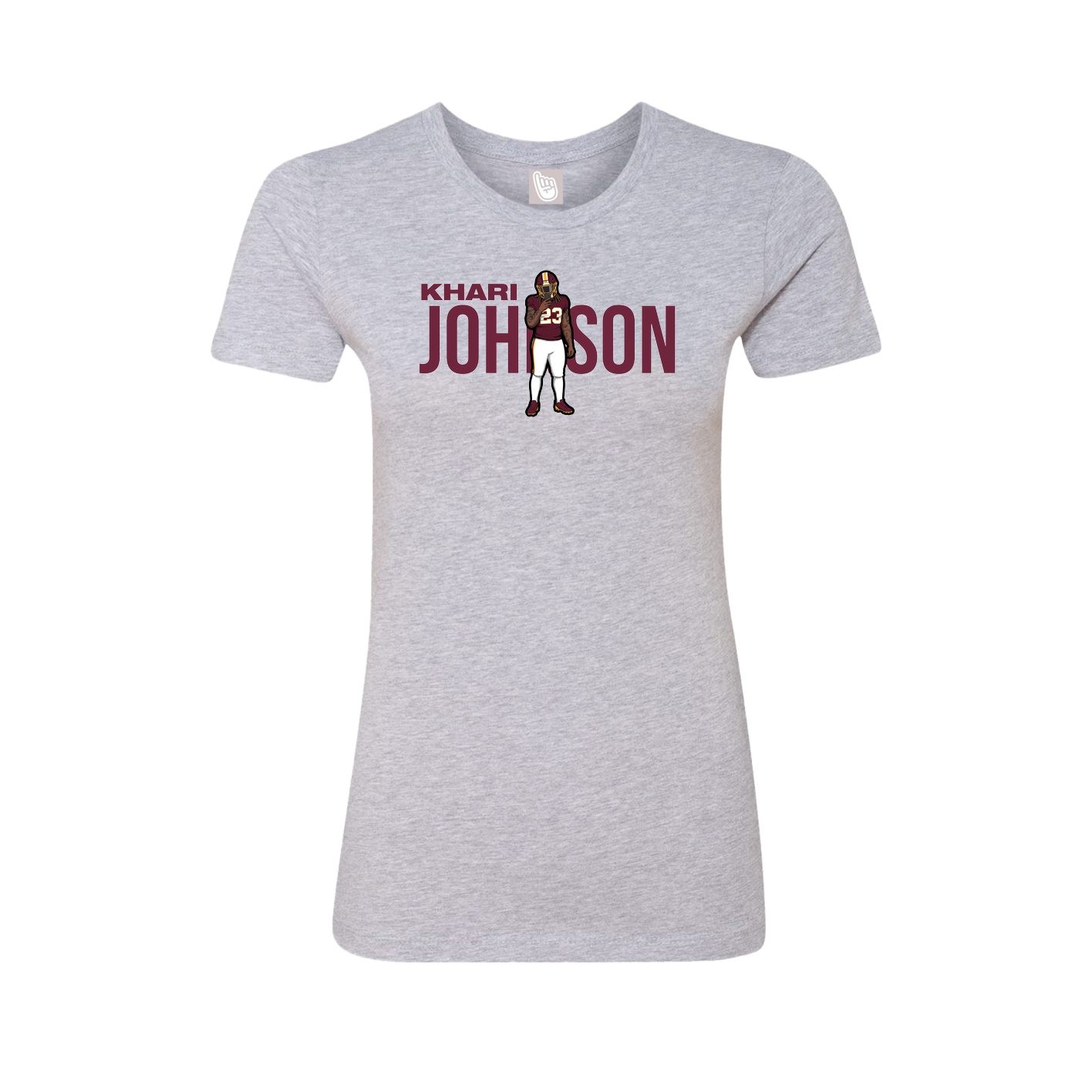 Fitted Women's Tee — Player Name in Grey