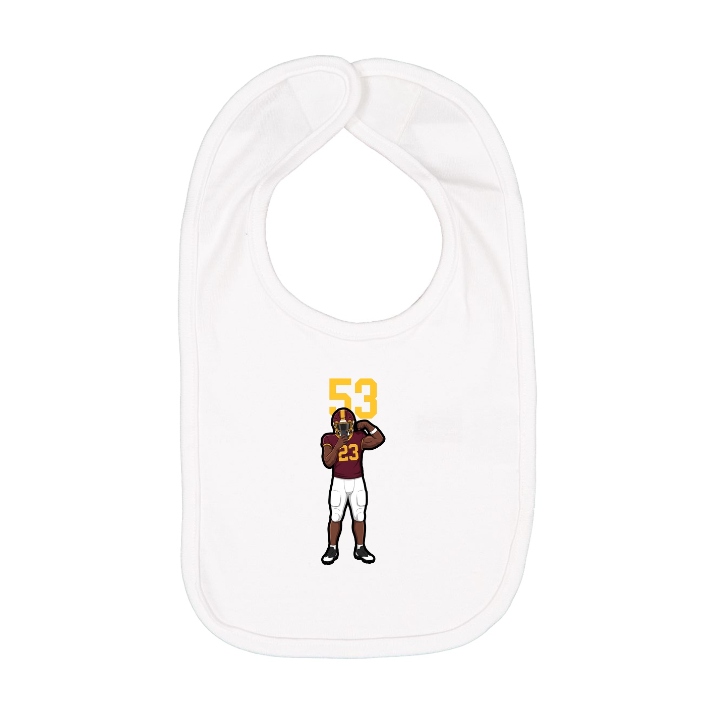 Infant Bib — Number Top in White