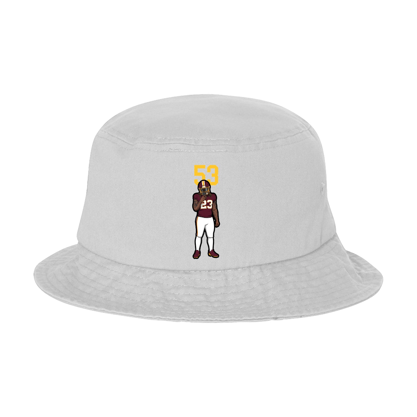 Bucket Cap — Number Top in White