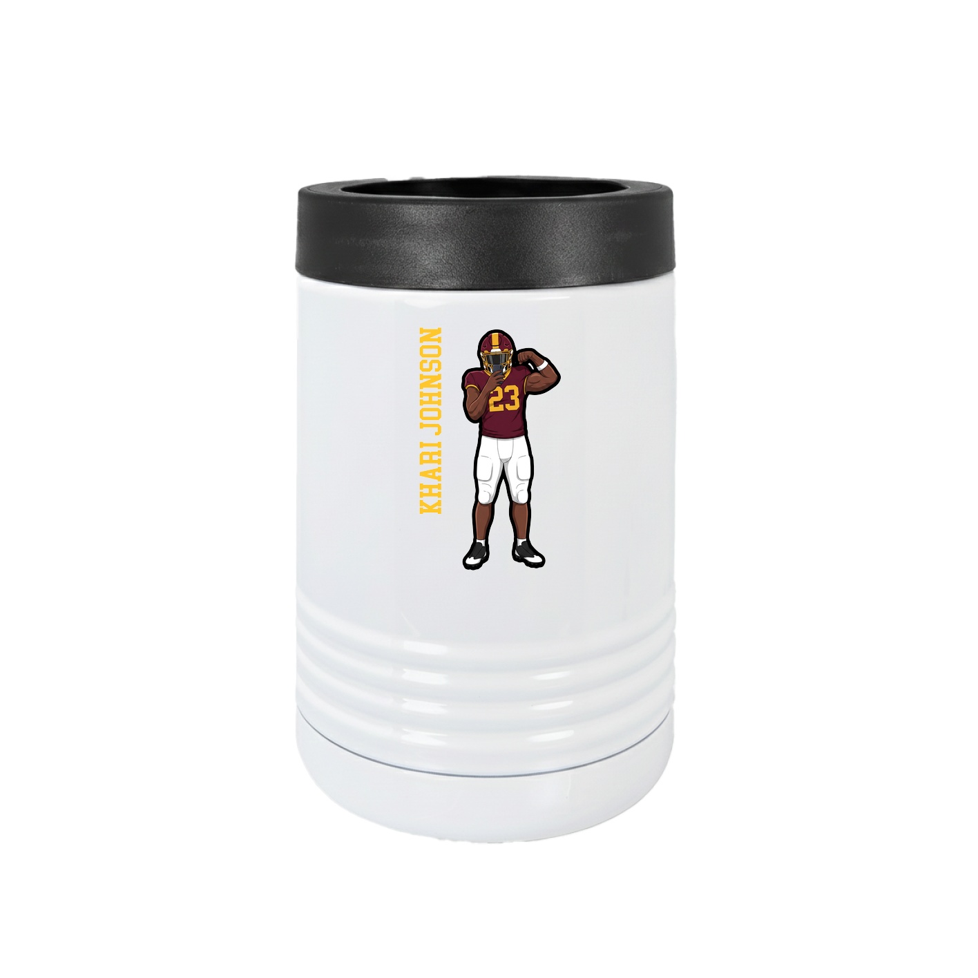 Beverage Holder — Name Vertical in White