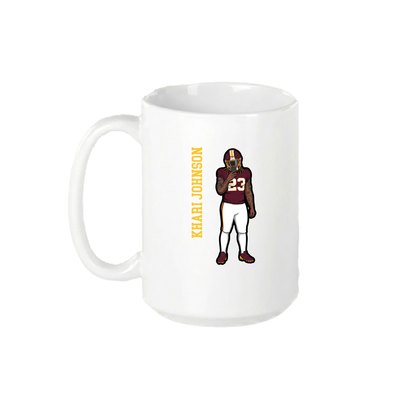 15oz Coffee Mug — Name Vertical in White