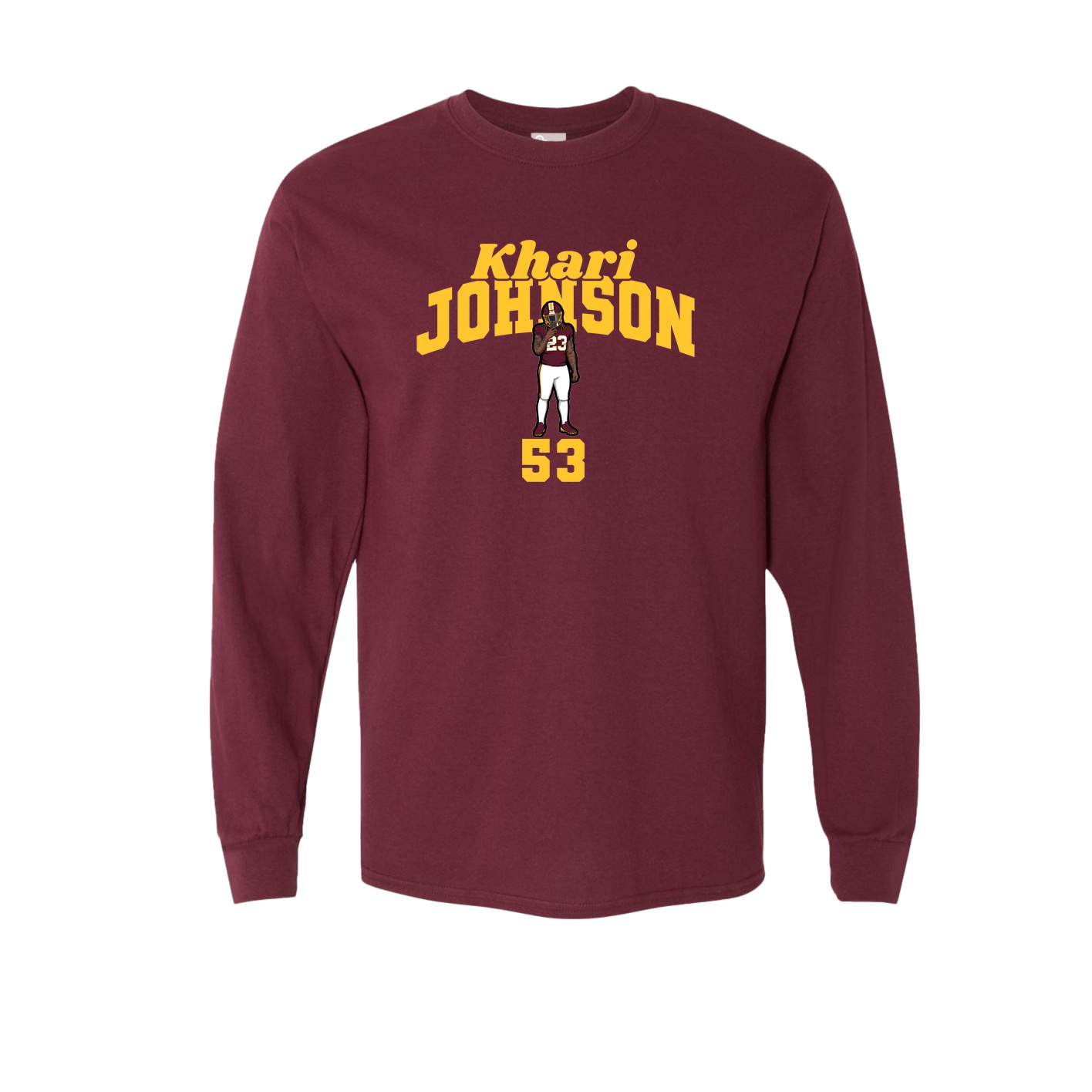 Long Sleeve Tee — Signature Arch in Maroon