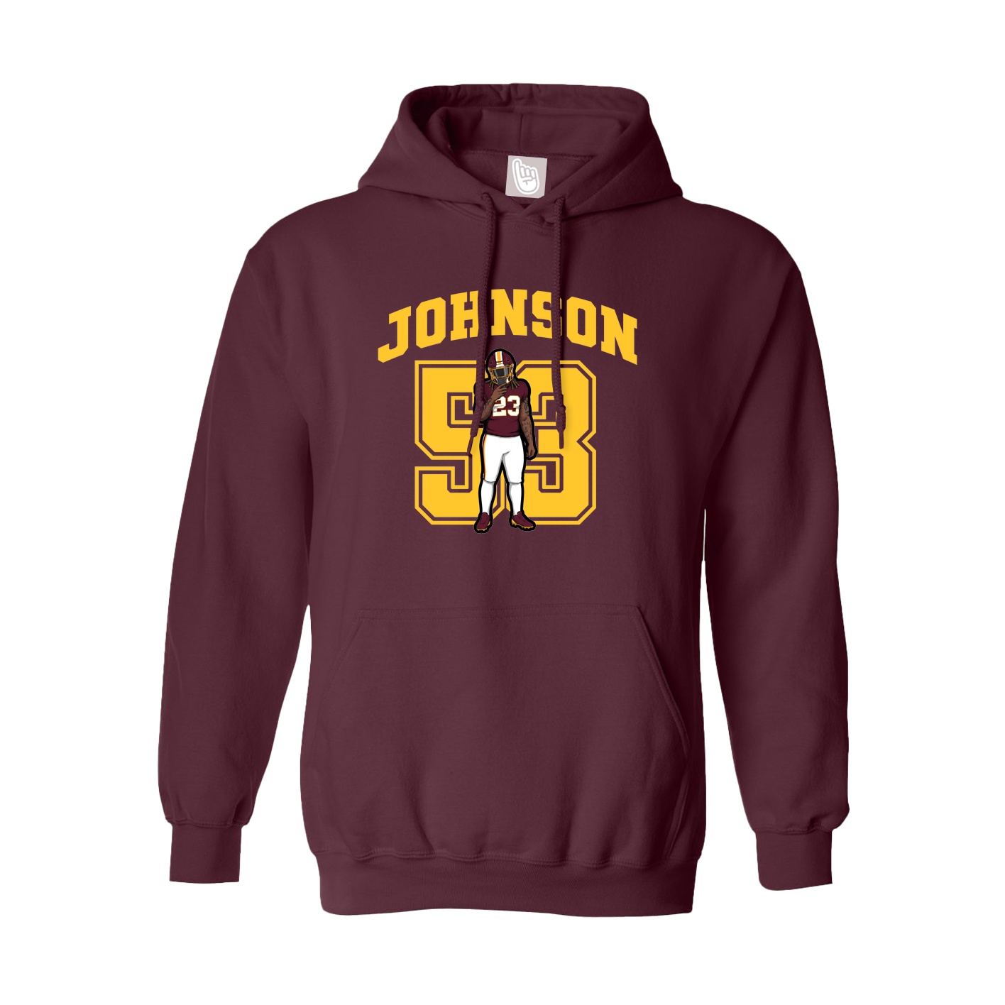 Hoodie — Number in Maroon