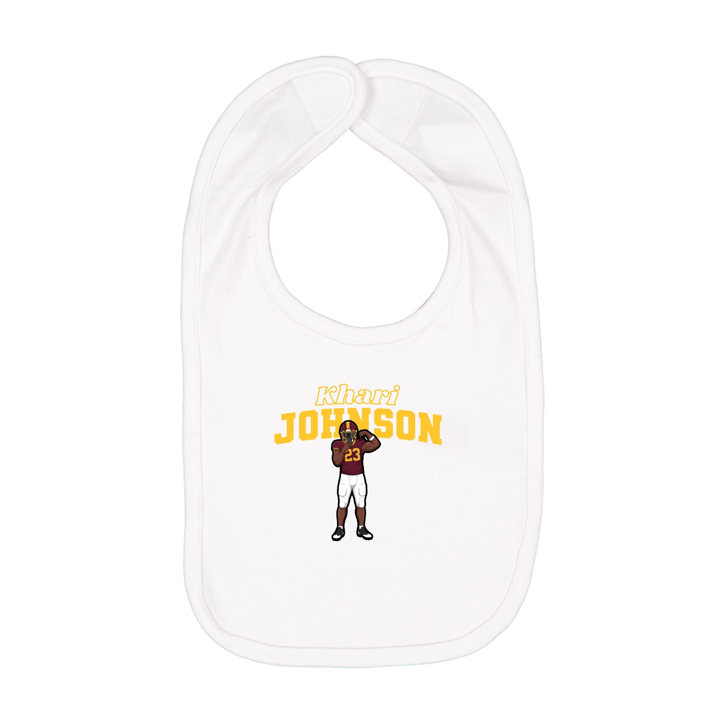 Infant Bib — Name Arch in White