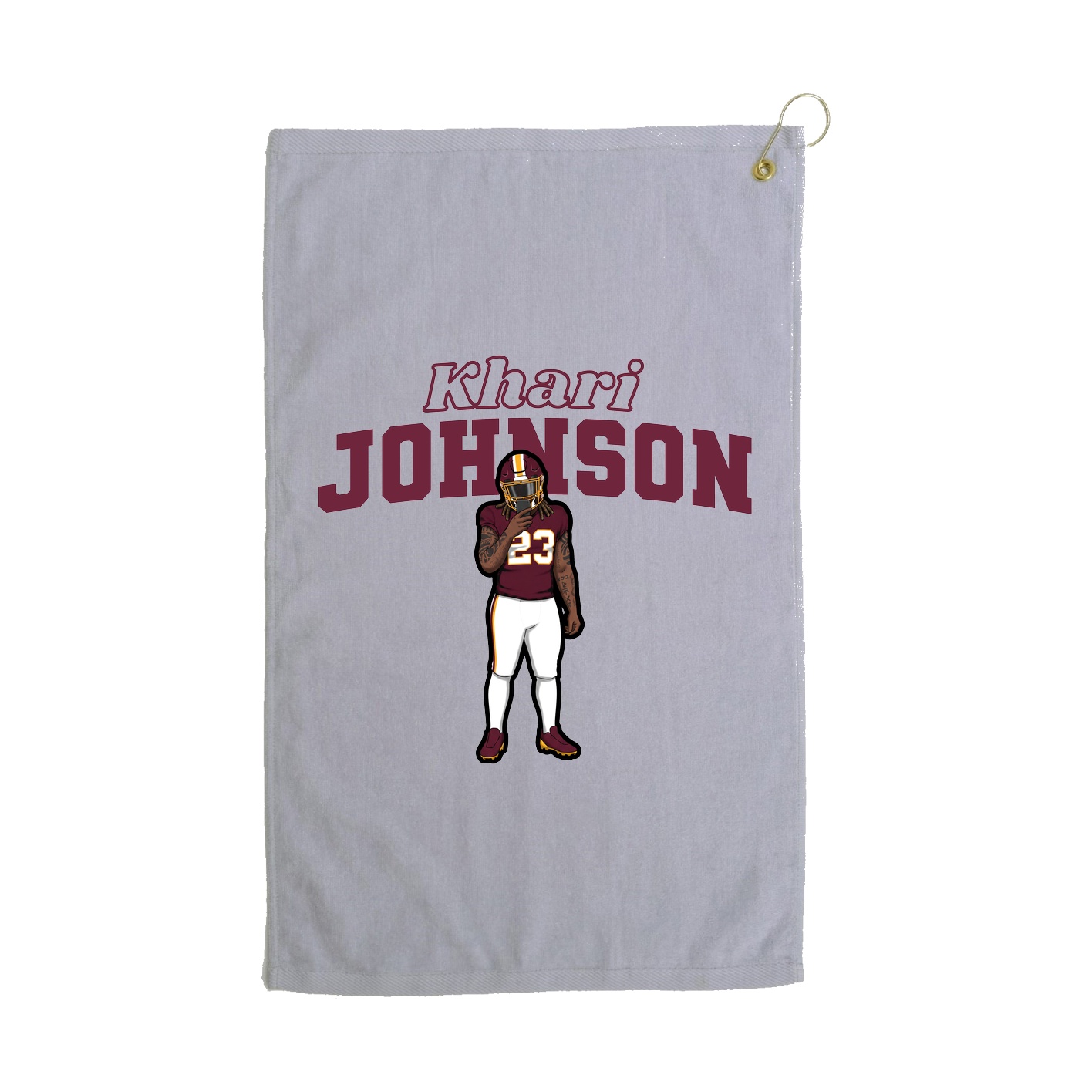 Golf Towel — Name Arch in Grey