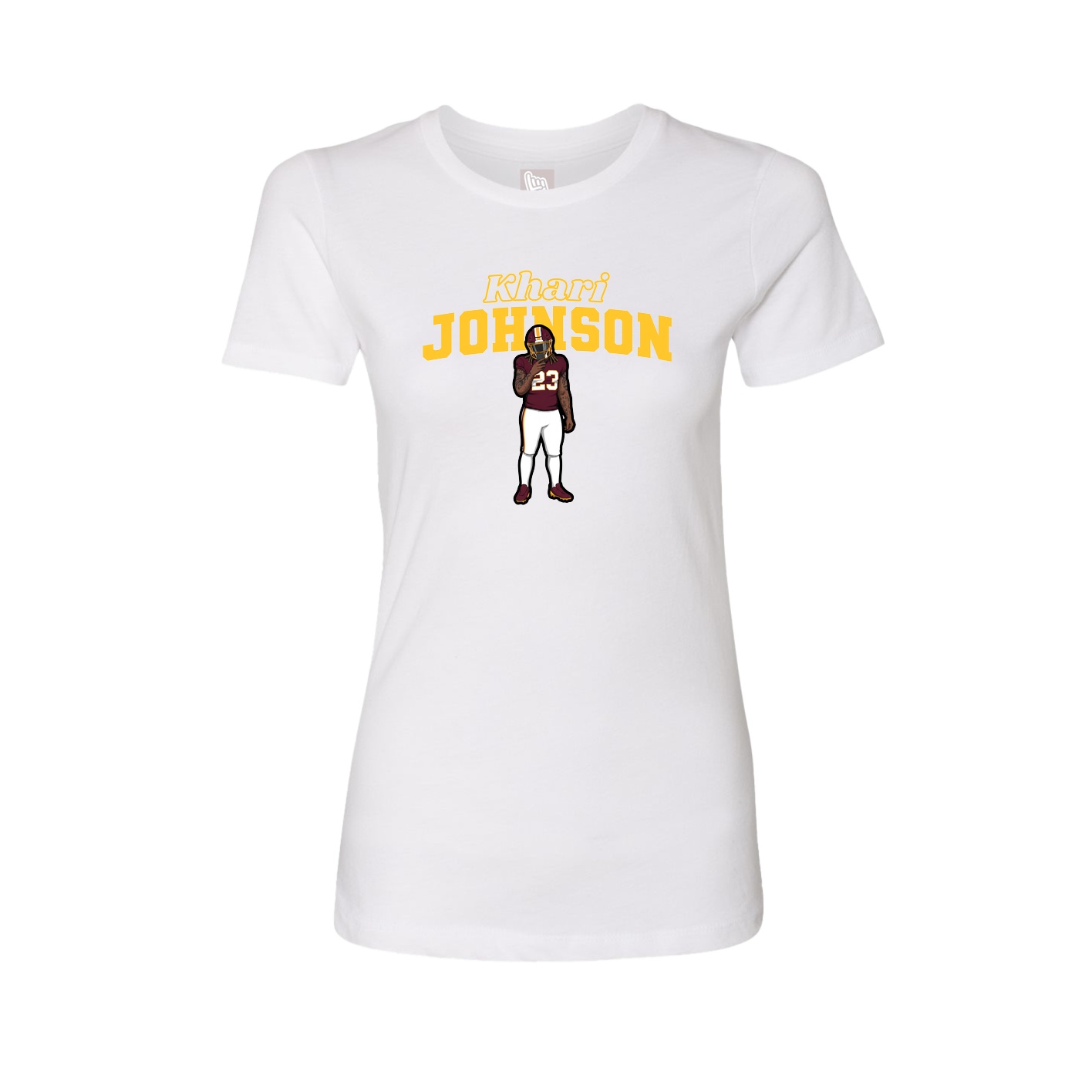 Fitted Women's Tee — Name Arch in White