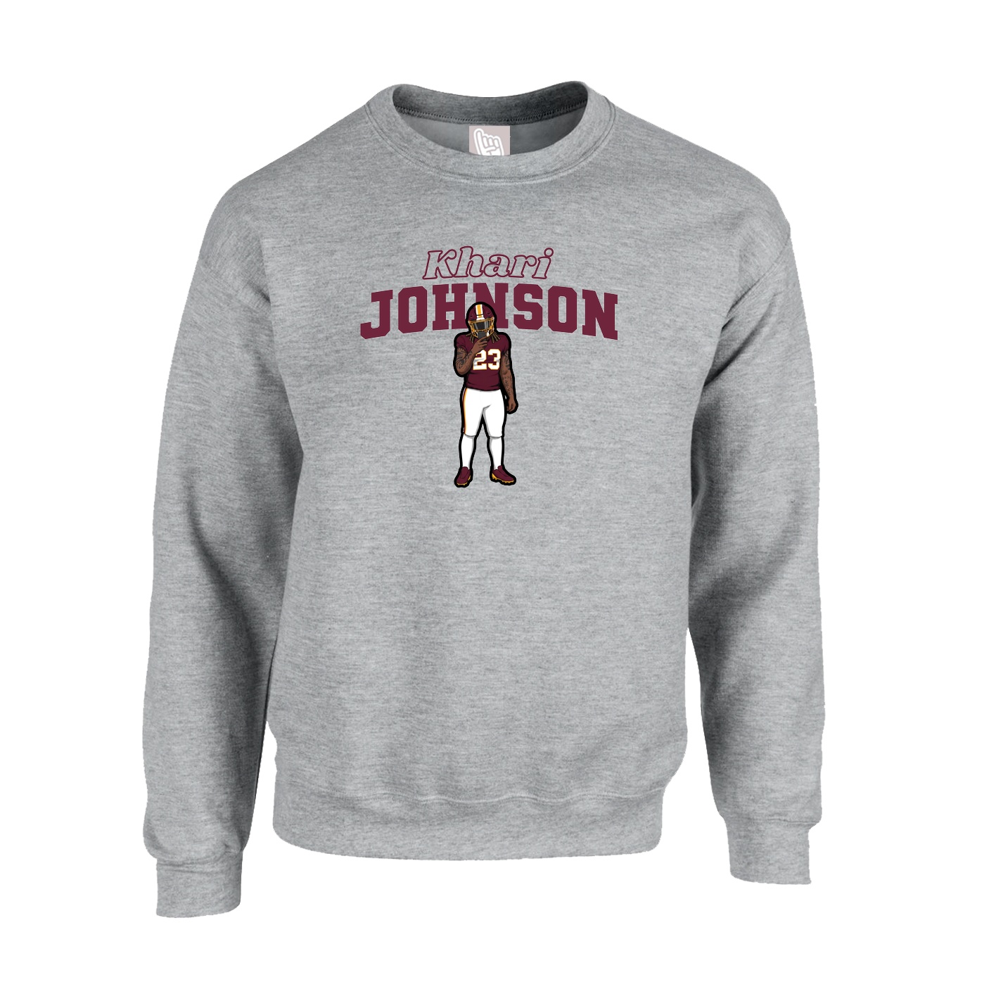 Fleece Crew — Name Arch in Grey