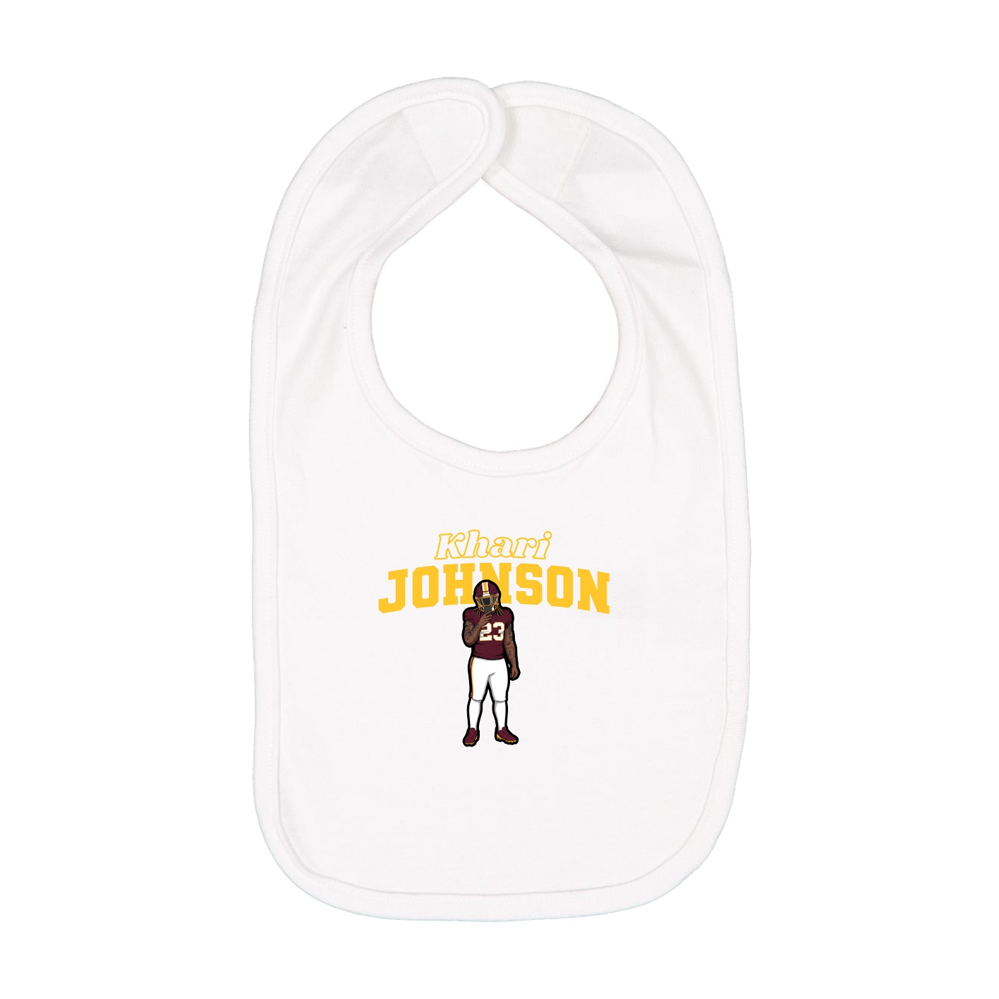 Infant Bib — Name Arch in White