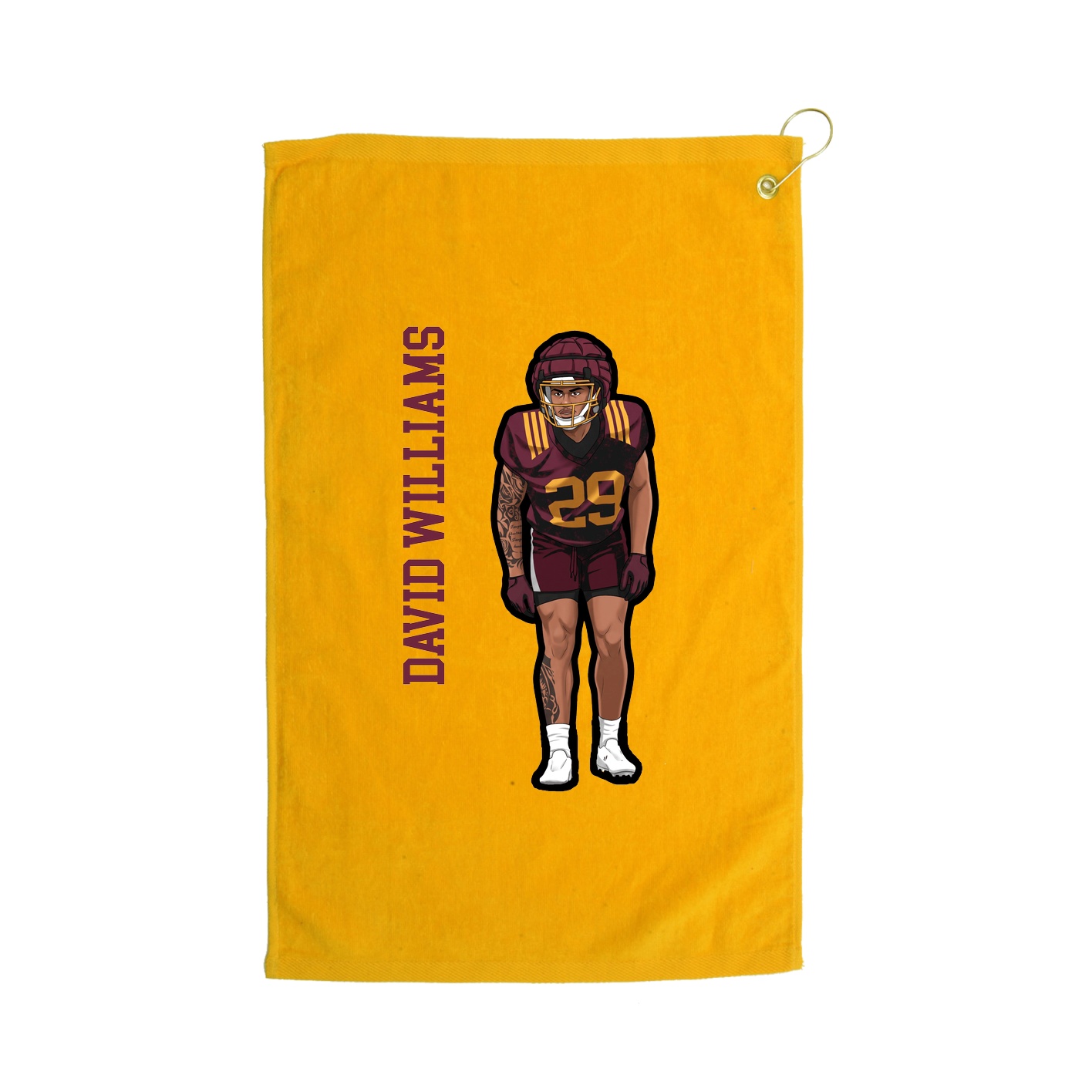 Golf Towel — Name Vertical in Gold