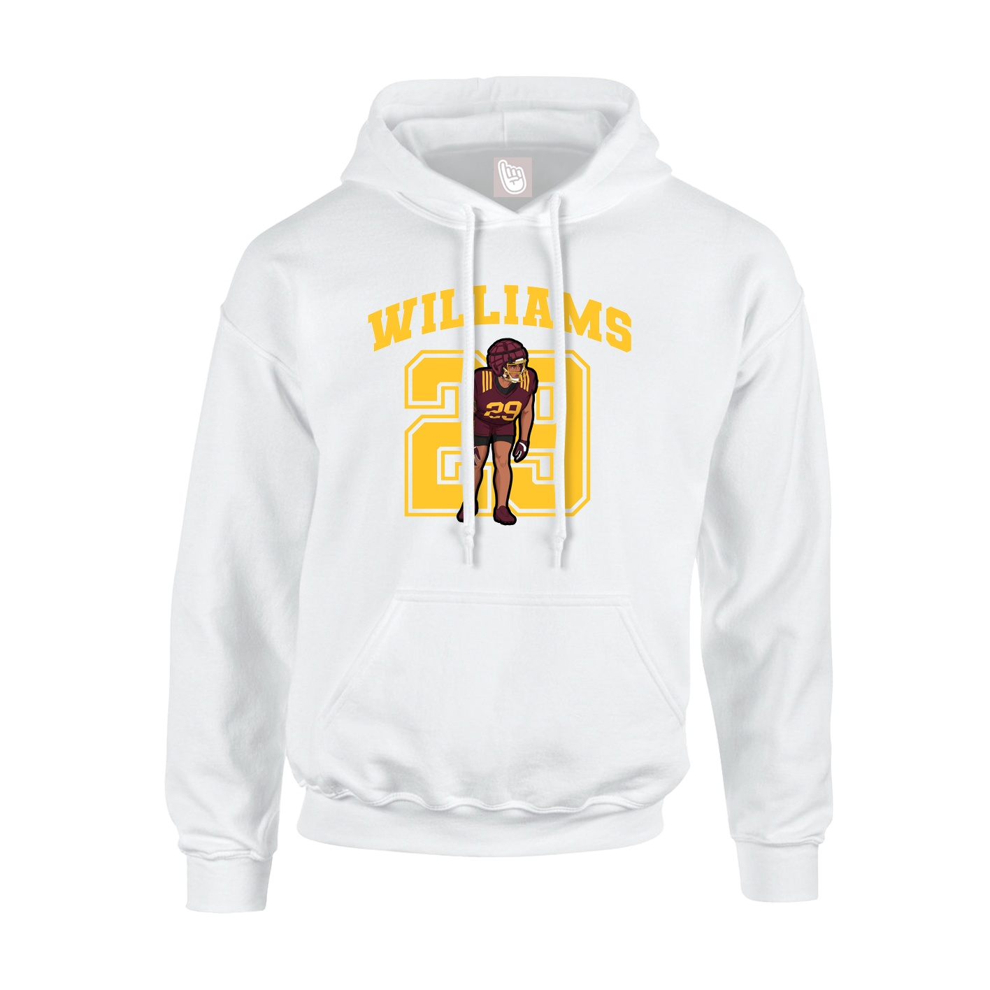 Hoodie — Number in White