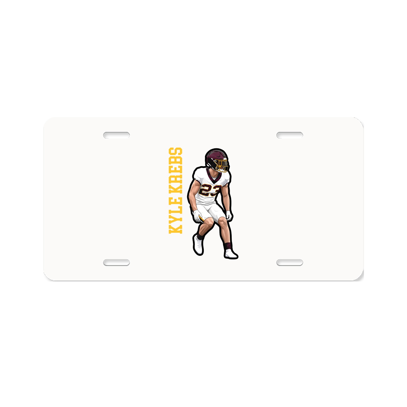 License Plate — Name Vertical in Classic