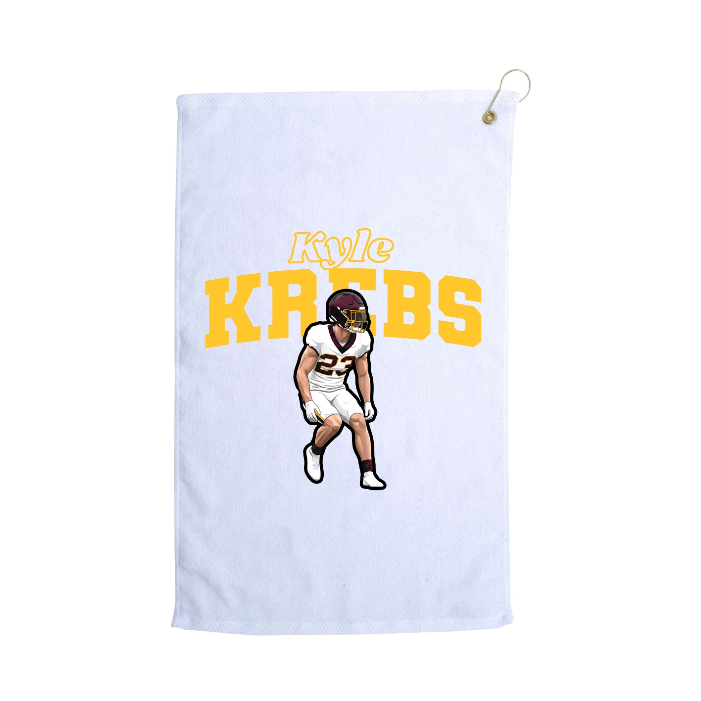Golf Towel — Name Arch in White
