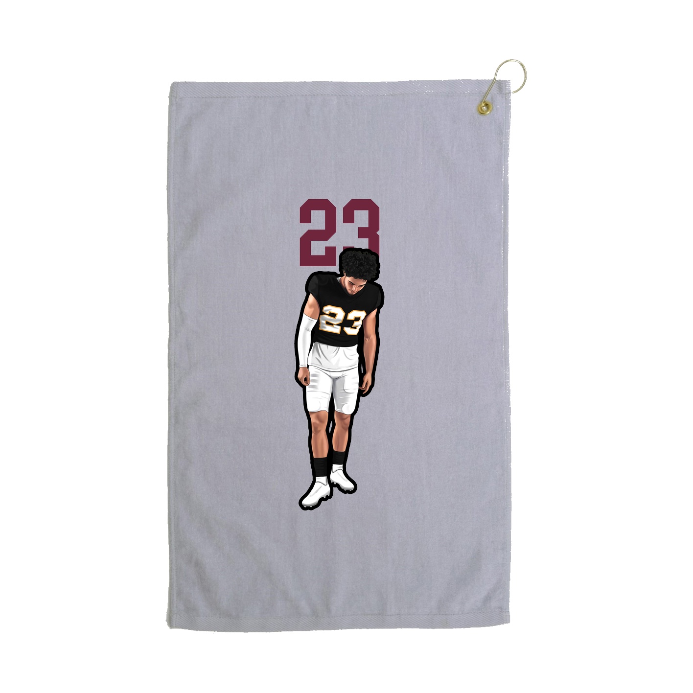 Golf Towel — Number Top in Grey