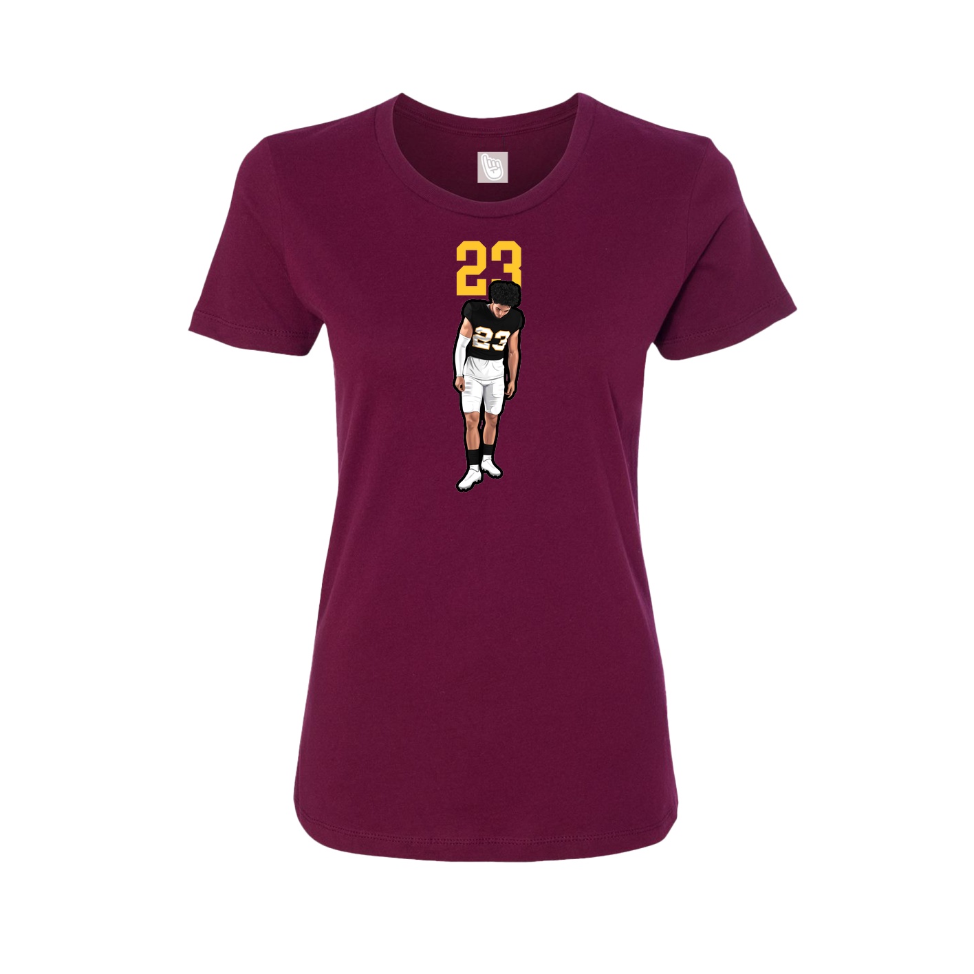 Fitted Women's Tee — Number Top in Maroon