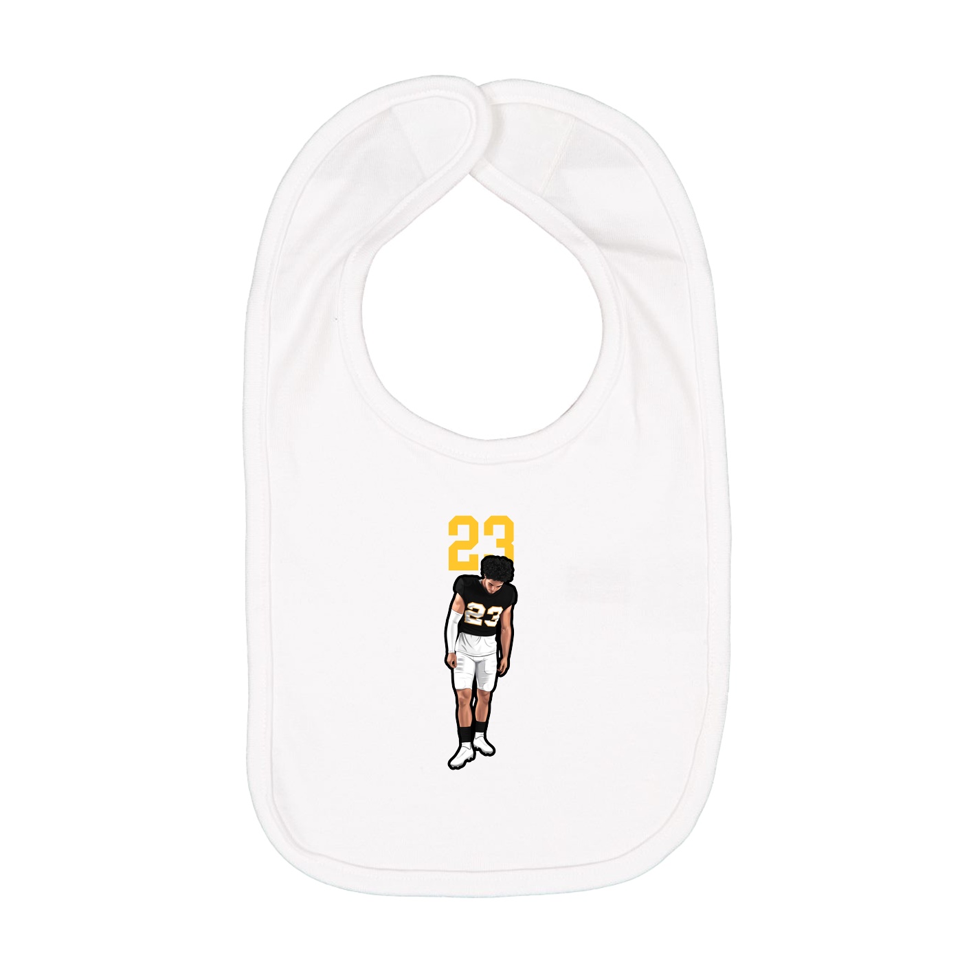 Infant Bib — Number Top in White