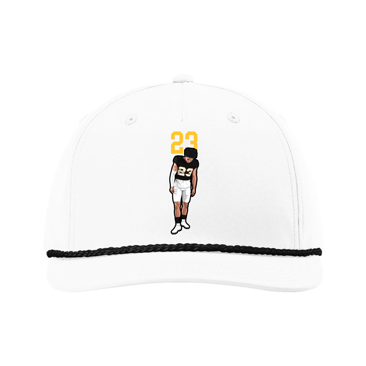 Five-Panel Classic Rope Cap — Number Top in White
