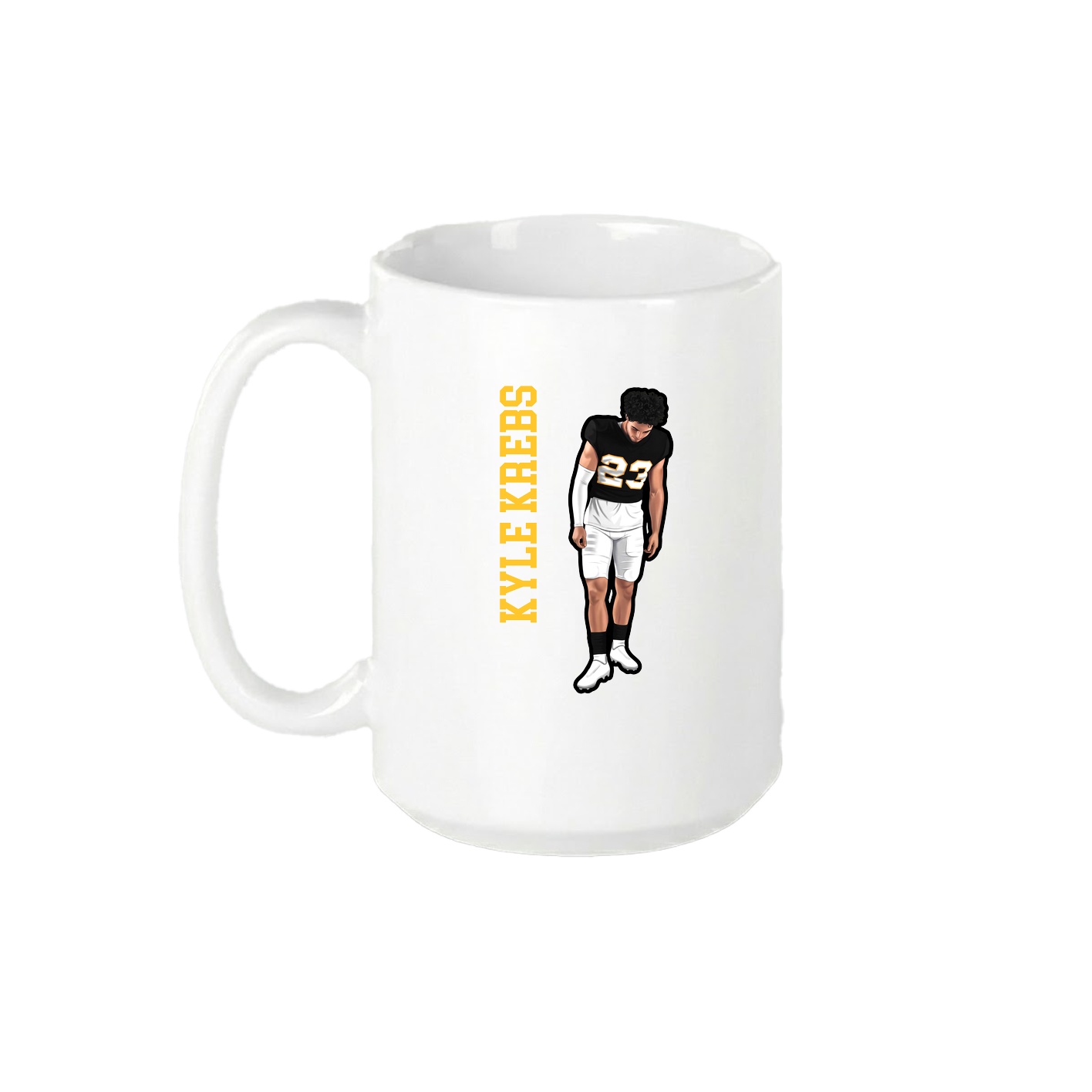 15oz Coffee Mug — Name Vertical in White
