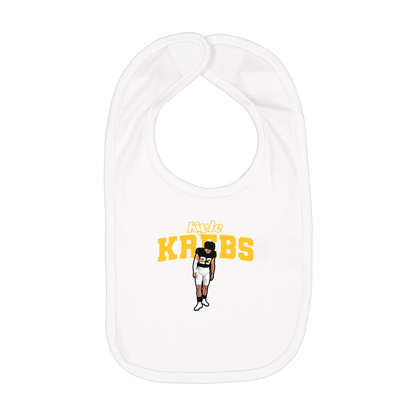 Infant Bib — Name Arch in White