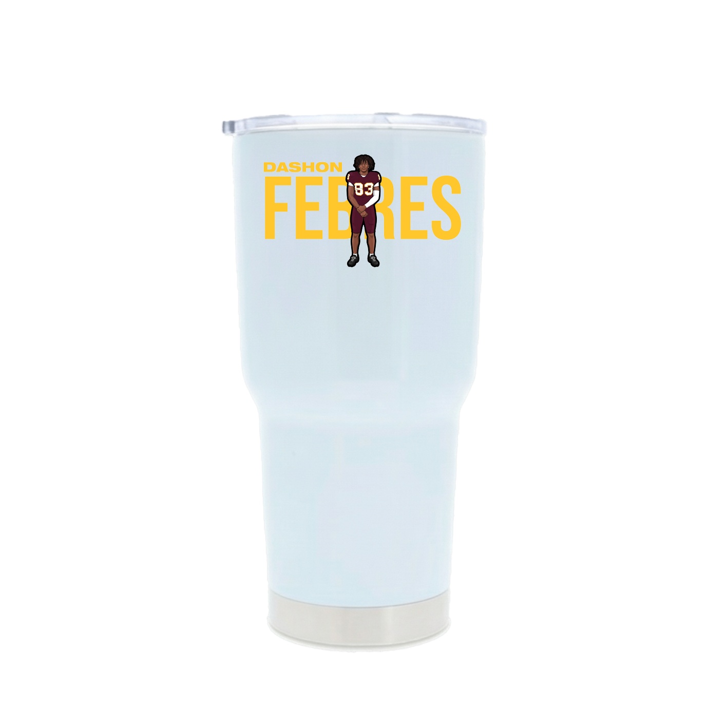 30oz Stainless Steel Tumbler — Player Name in White