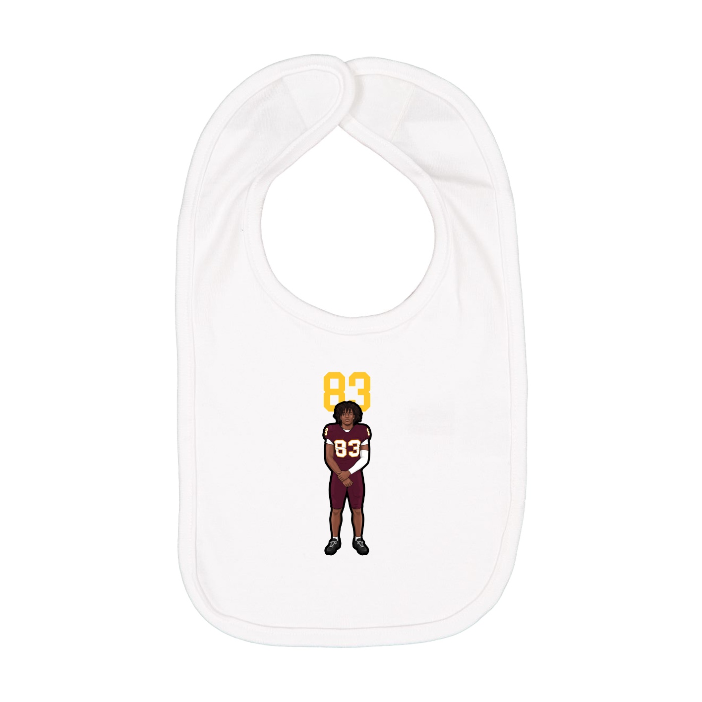 Infant Bib — Number Top in White