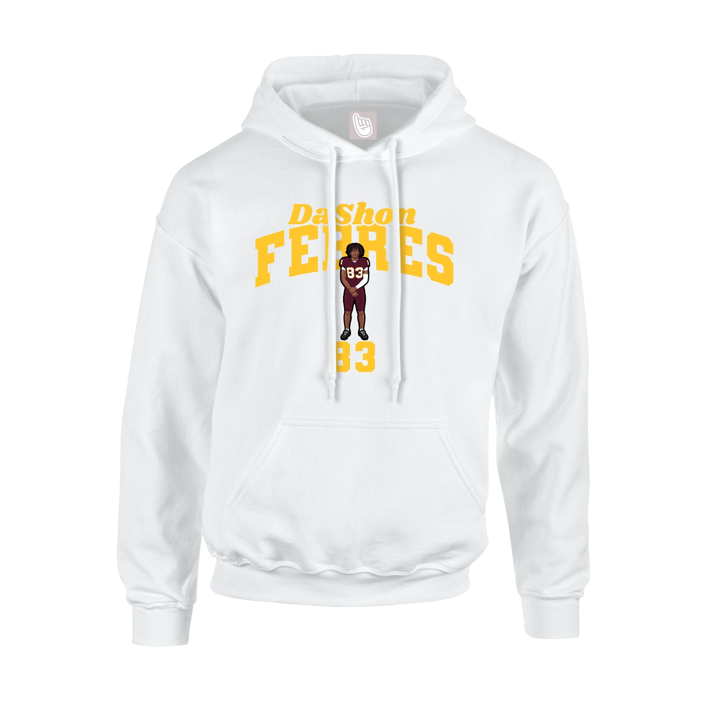Youth Hoodie — Signature Arch in White