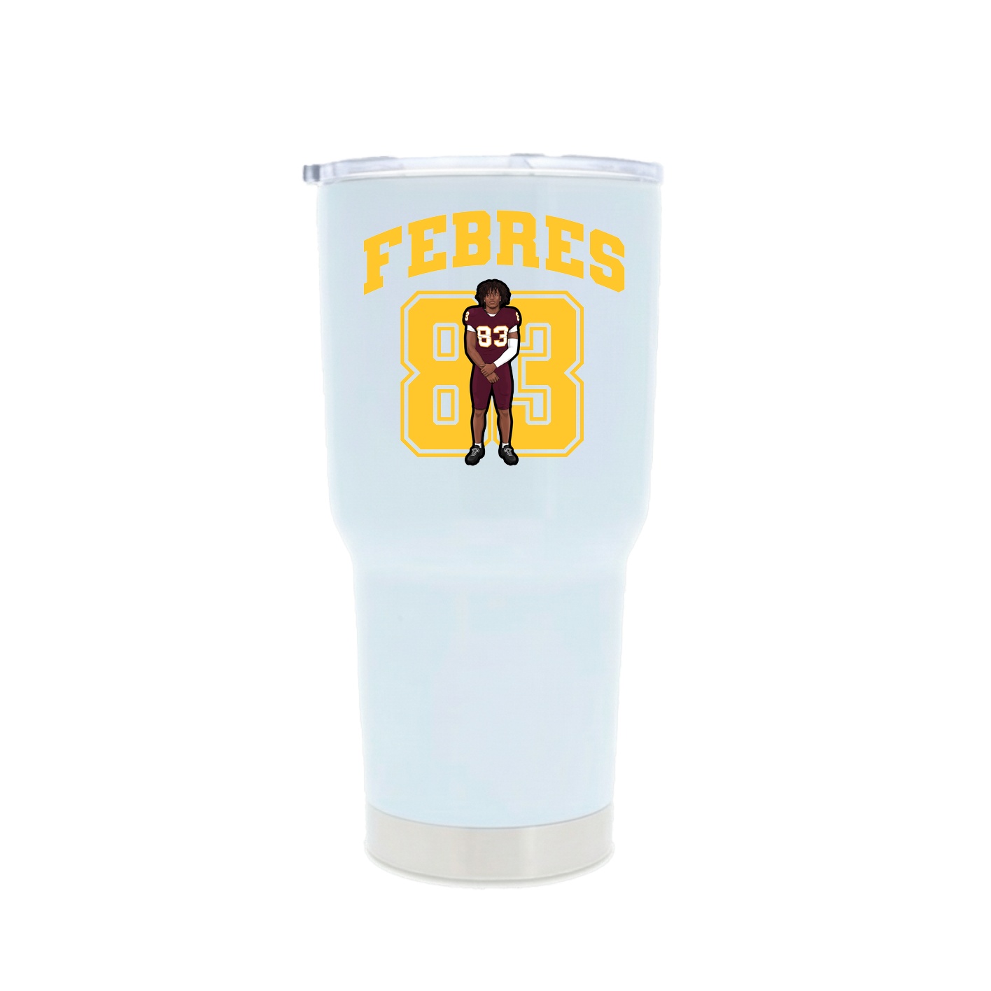 30oz Stainless Steel Tumbler — Number in White