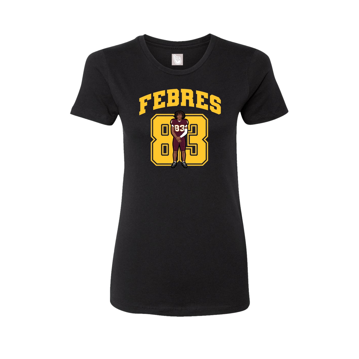 Fitted Women's Tee — Number in Black