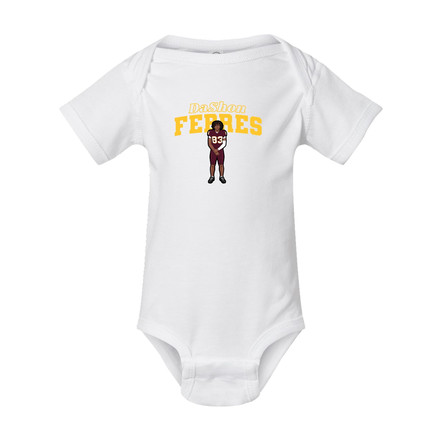 Baby Onesie — Name Arch in White
