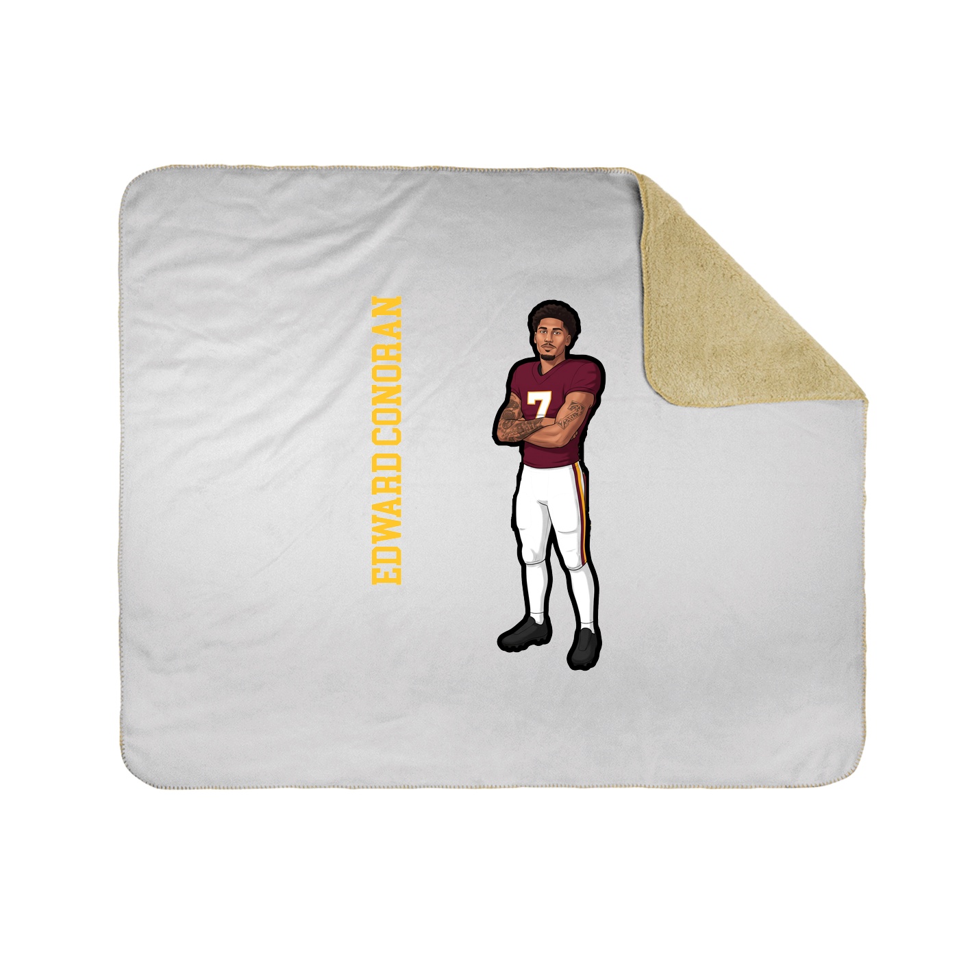 Throw Blanket — Name Vertical in White