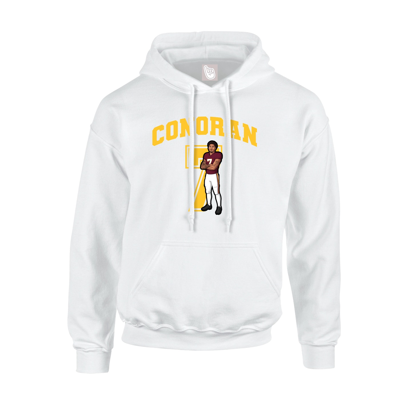 Hoodie — Number in White
