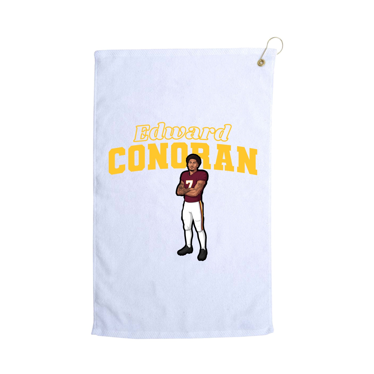 Golf Towel — Name Arch in White