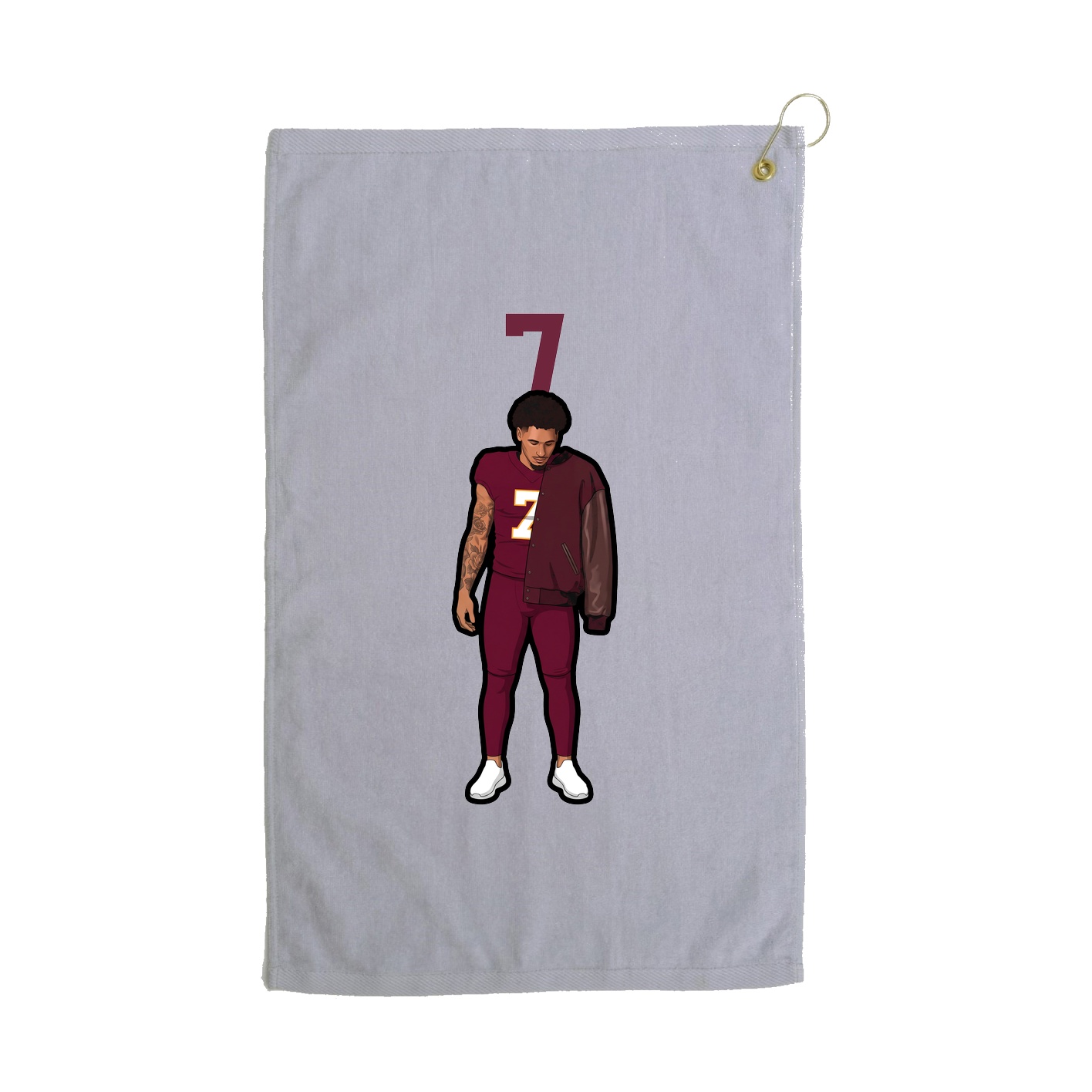 Golf Towel — Number Top in Grey