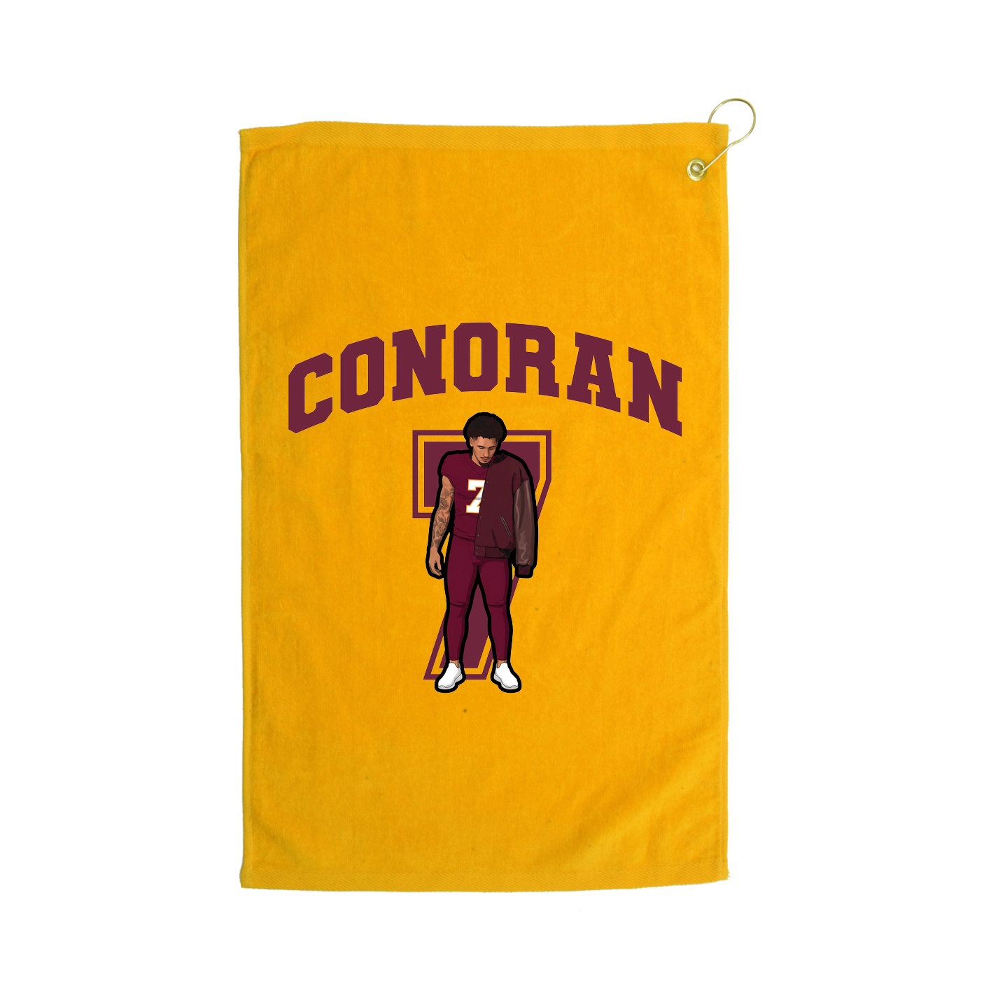 Golf Towel — Number in Gold